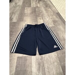 Adidas Boys XL Athletic Shorts Navy Blue Three Stripe Training Activewear